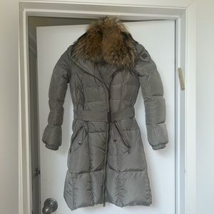 ADD puffer coat with removable fox fur collar